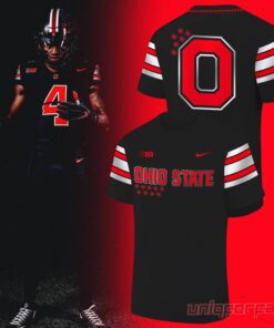 Ohio State Buckeyes Football New All-Black 3D T-shirt