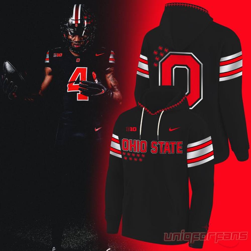 Ohio State Buckeyes Football New All-Black Limited Hoodie Ohio State Buckeyes Football New All-Black Limited Hoodie