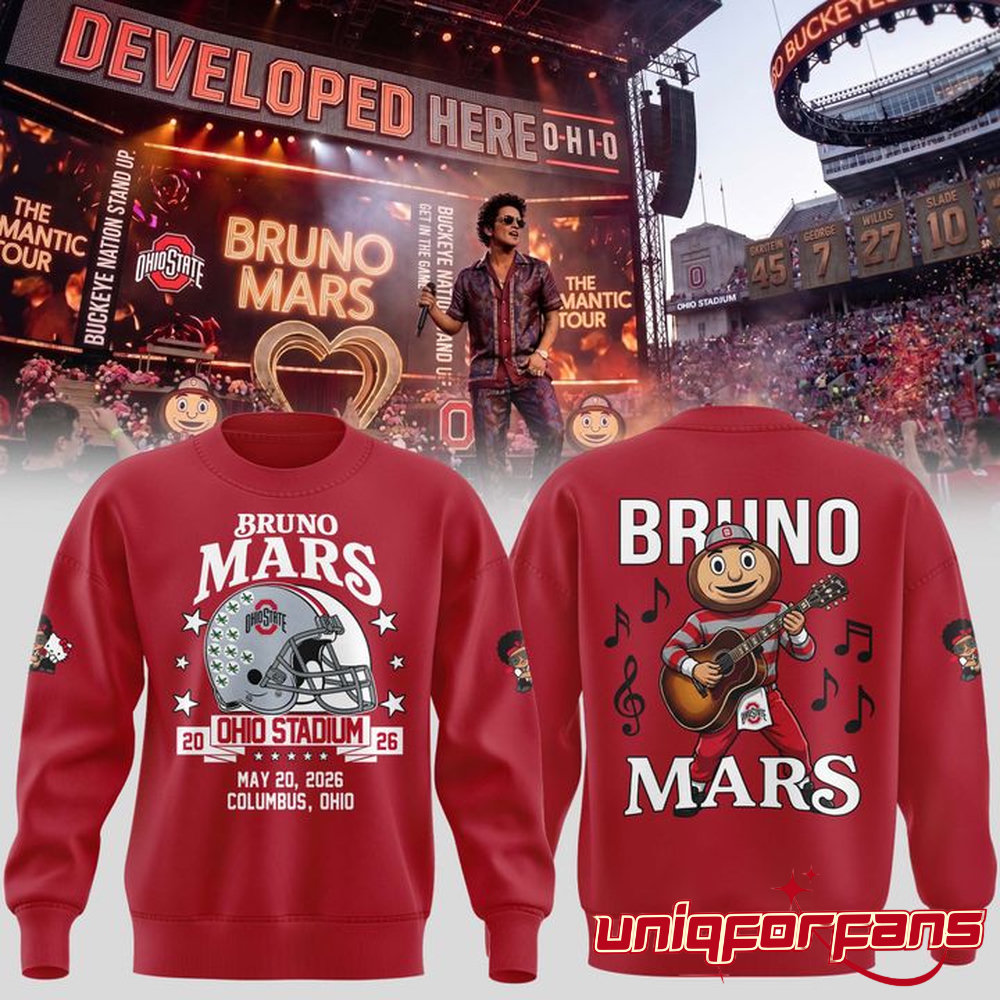 Ohio State Buckeyes x Bruno Mars The Romantic Tour 20026 Ohio Stadium Sweatshirt Ohio State Buckeyes x Bruno Mars The Romantic Tour 20026 Ohio Stadium Sweatshirt