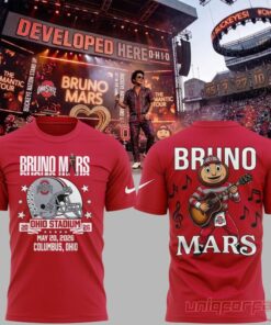 Ohio State Buckeyes x Bruno Mars The Romantic Tour At Ohio Stadium 3D T-shirt