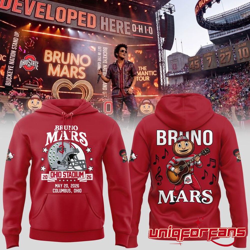 Ohio State Buckeyes x Bruno Mars The Romantic Tour At Ohio Stadium Hoodie Ohio State Buckeyes x Bruno Mars The Romantic Tour At Ohio Stadium Hoodie