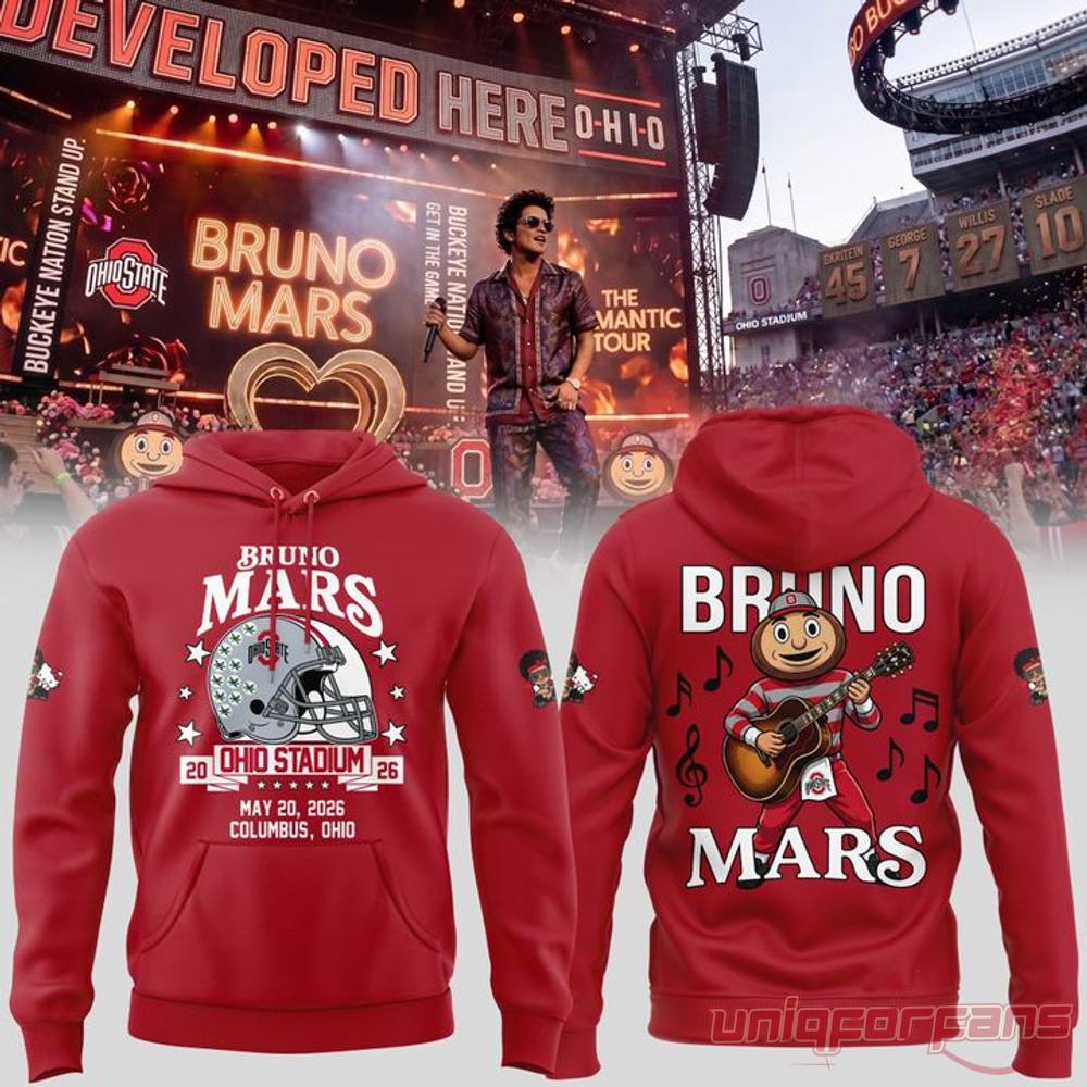 Ohio State Buckeyes x Bruno Mars The Romantic Tour At Ohio Stadium Hoodie Ohio State Buckeyes x Bruno Mars The Romantic Tour At Ohio Stadium Hoodie