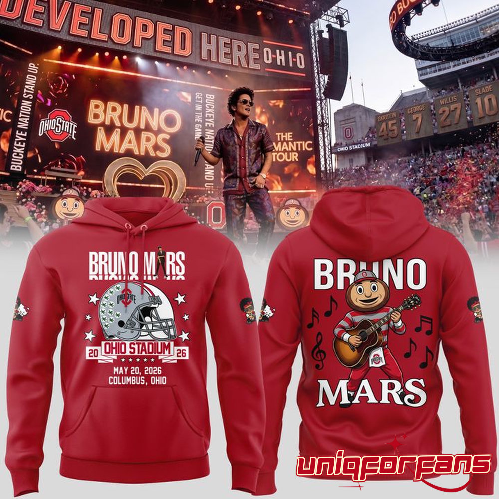 Ohio State Buckeyes x Bruno Mars The Romantic Tour At Ohio Stadium Hoodie Ohio State Buckeyes x Bruno Mars The Romantic Tour At Ohio Stadium Hoodie