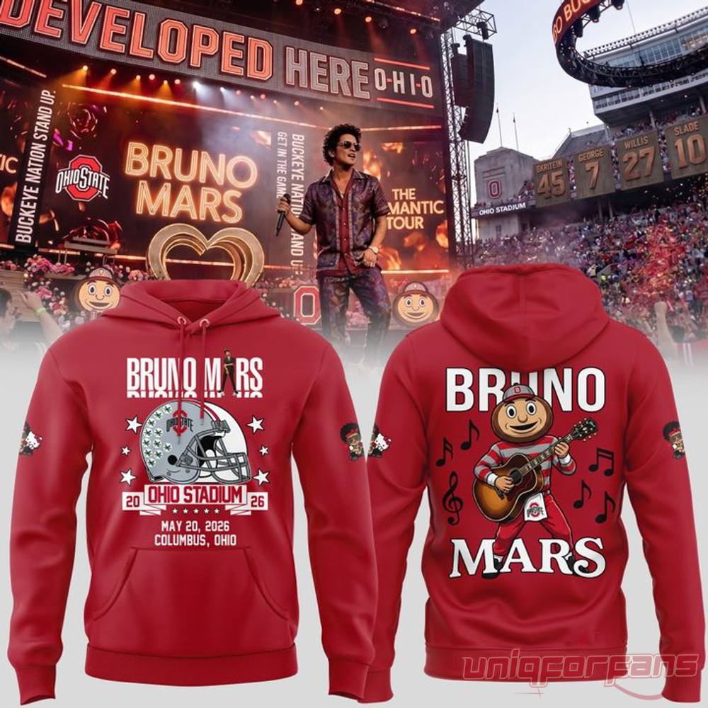 Ohio State Buckeyes x Bruno Mars The Romantic Tour At Ohio Stadium Hoodie Ohio State Buckeyes x Bruno Mars The Romantic Tour At Ohio Stadium Hoodie