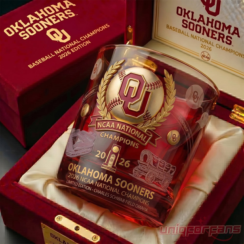Oklahomo Sooners NCAA Champion 2026 Edition Whiskey Glass Oklahomo Sooners NCAA Champion 2026 Edition Whiskey Glass