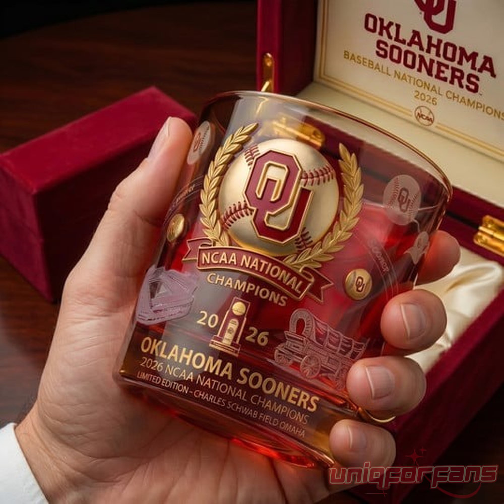 Oklahomo Sooners NCAA Champion 2026 Edition Whiskey Glass Oklahomo Sooners NCAA Champion 2026 Edition Whiskey Glass