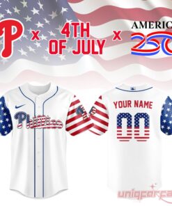 Philadelphia Phillies America250 4th July Jersey Custom