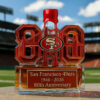 San Francisco 49ers 80th Anniversary Limited Edition Whiskey Bottle finished with a bold red wax style drip cap