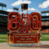 San Francisco 49ers 80th Anniversary Limited Edition Whiskey Bottle with a sleek, plain black cap closure