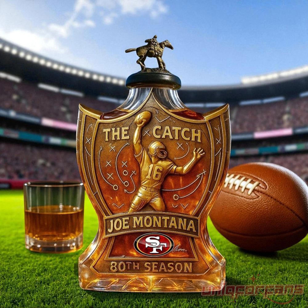 San Francisco 49ers Joe Montana the Catch Legendary Football Moment 80th Anniversary Whiskey Bottle San Francisco 49ers Joe Montana the Catch Legendary Football Moment 80th Anniversary Whiskey Bottle