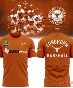 Texas Longhorns 2026 NCAA Baseball Men’s College World Series Omaha 3D T-Shirt