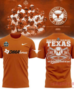 Texas Longhorns 2026 NCAA Baseball Men’s College World Series Omaha 3D T-Shirt