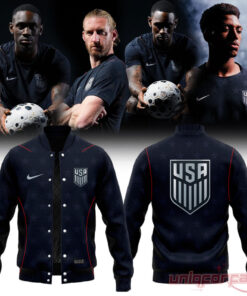 USMNT 2026 Personalized Stripes Match Black Baseball Jacket