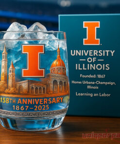 University of Illinois 158th Anniversary Commemorative Whiskey Glass