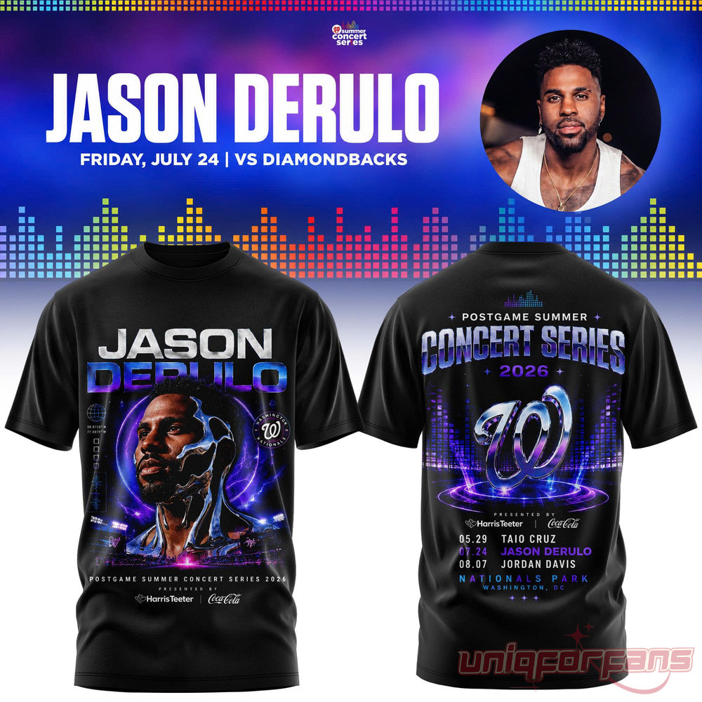 Washington Nationals x Jason Derulo Postgame Summer Concert Series T-Shirt Washington Nationals x Jason Derulo Postgame Summer Concert Series T-Shirt