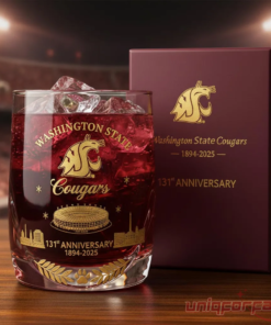 Washington State University Cougars 131st Anniversary Whiskey Glass