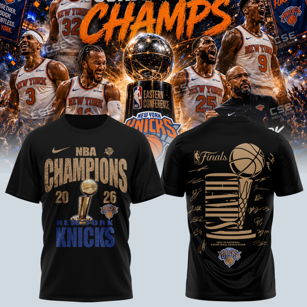 New York Knicks 2026 NBA Finals Champions 3D T-shirt New York Knicks 2026 NBA Finals Champions 3D T-shirt