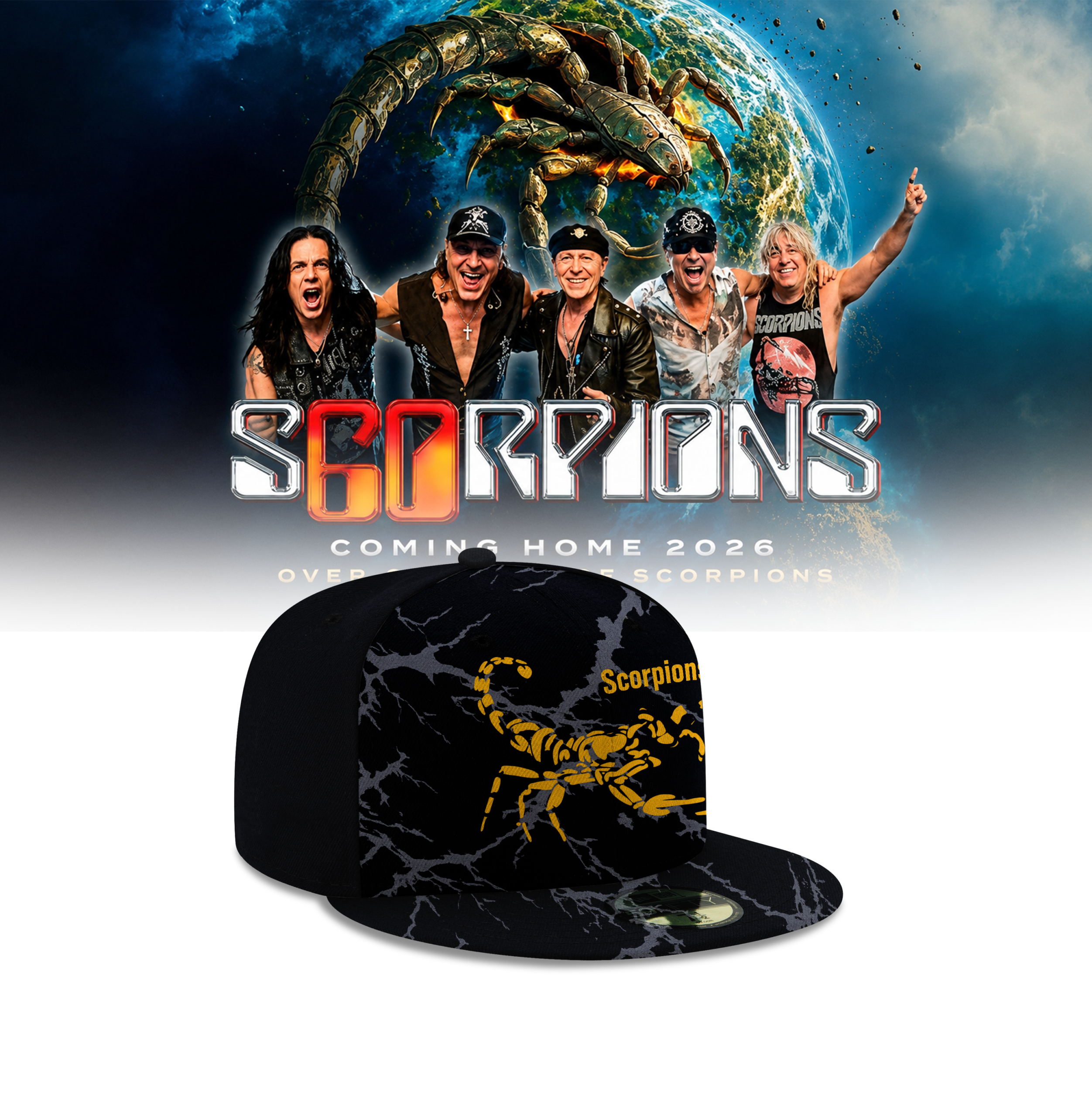 Scorpions Coming Home 2026 World Tour Special Snapback Cap Scorpions Coming Home 2026 World Tour Special Snapback Cap