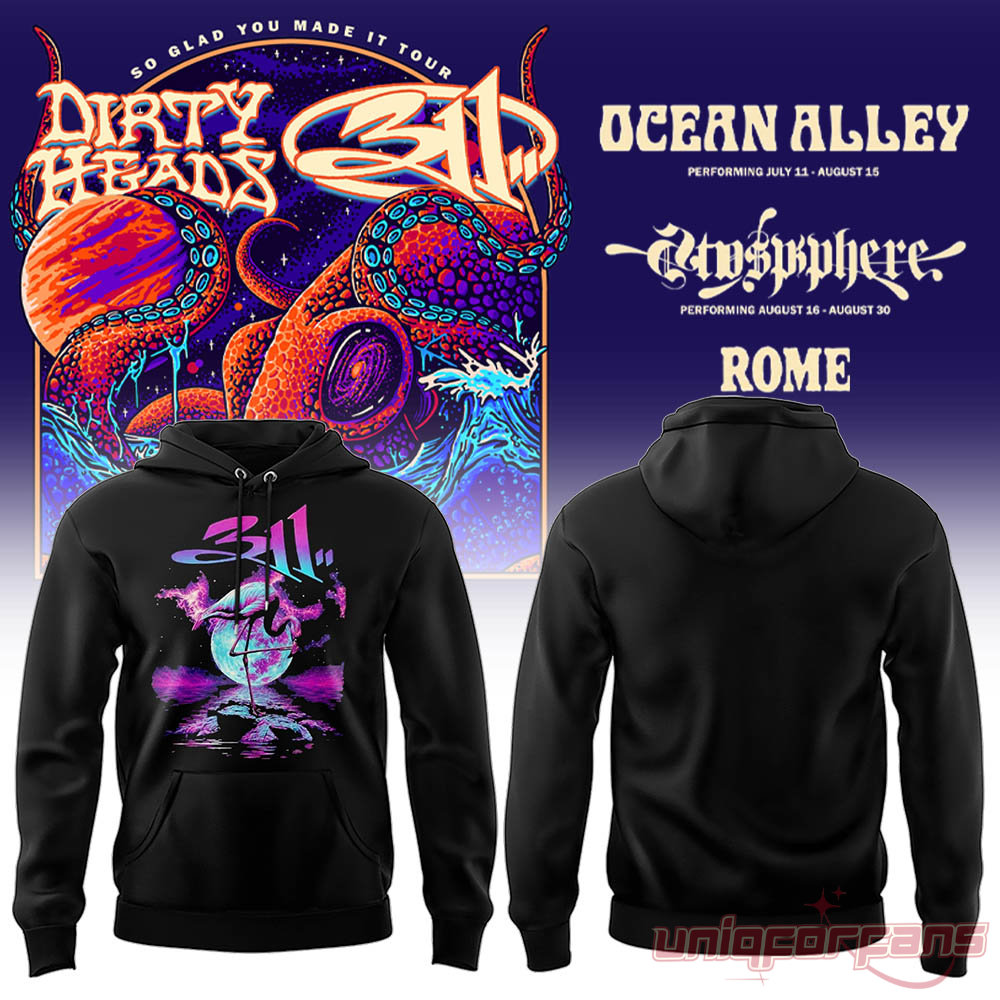 311 and Dirty Heads Concert Rome Black Hoodie Edition 311 and Dirty Heads Concert Rome Black Hoodie Edition