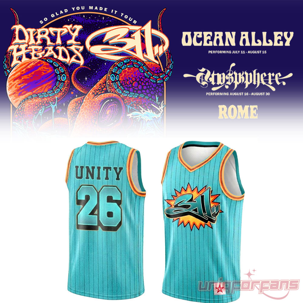 311 and Dirty Heads Tour At Rome Unity 26 Basketball Jersey 311 and Dirty Heads Tour At Rome Unity 26 Basketball Jersey