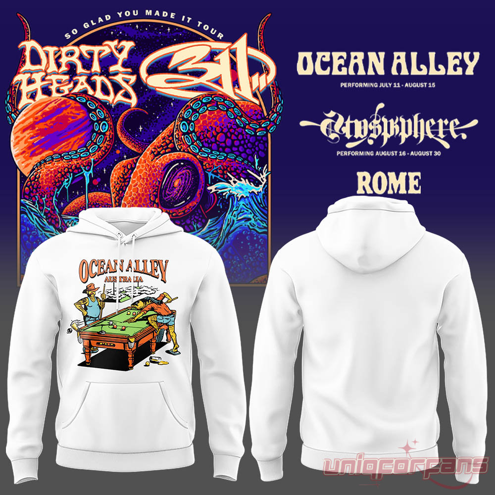 311 and Dirty Heads Tour Rome White Collection Hoodie 311 and Dirty Heads Tour Rome White Collection Hoodie