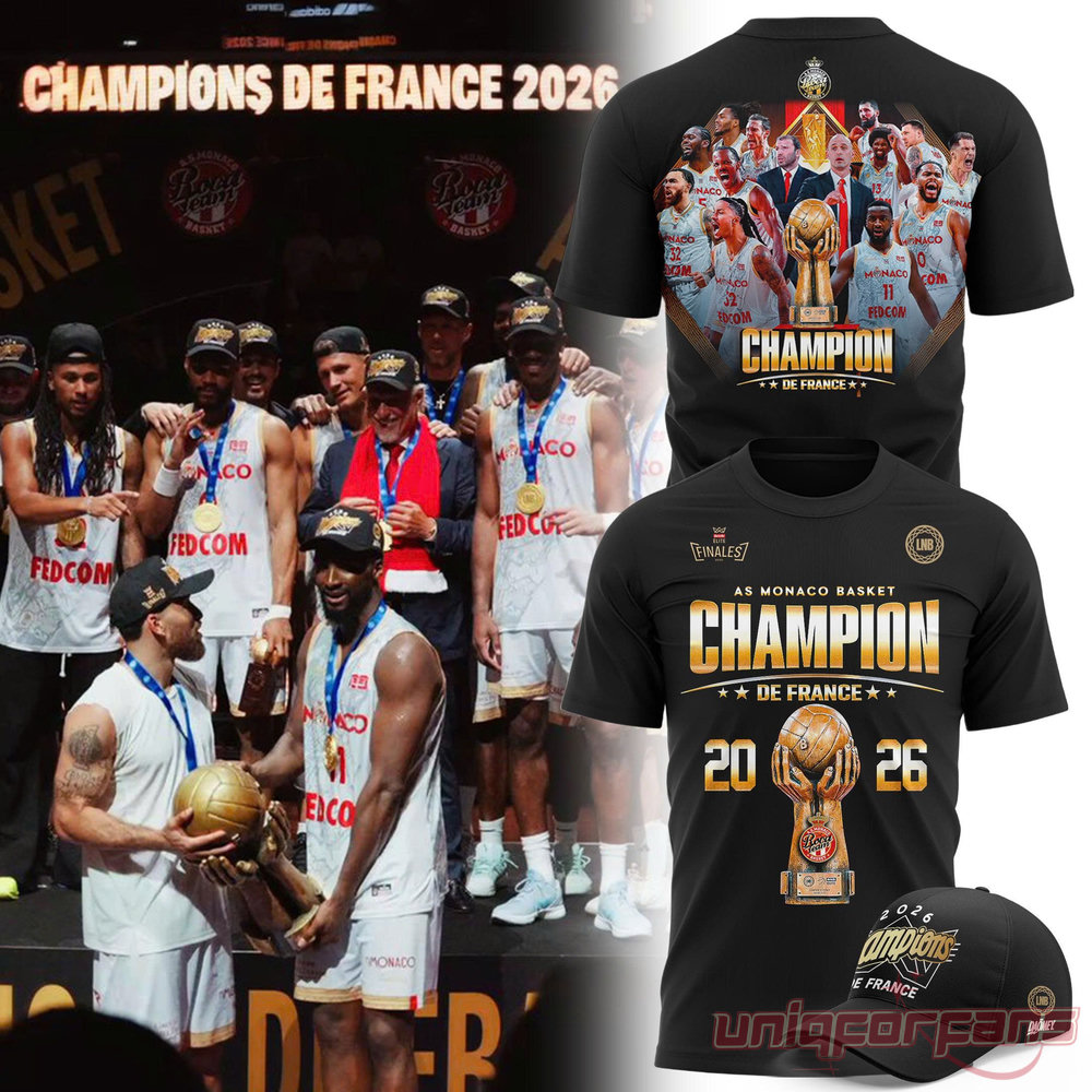 AS Monaco Basket 2026 French League Champions Edition Tee AS Monaco Basket 2026 French League Champions Edition Tee