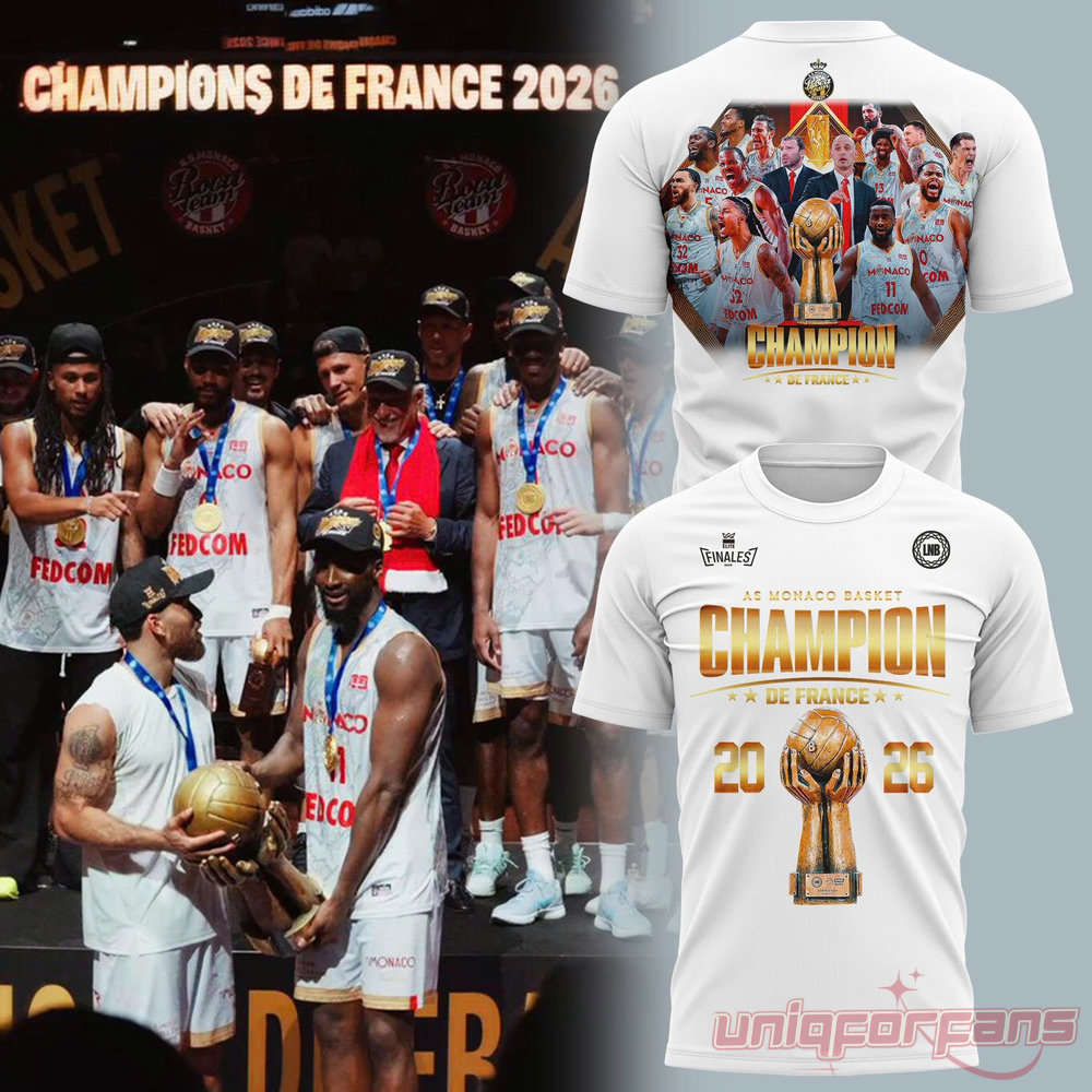 AS Monaco Basket 2026 French League Champions Edition Tee AS Monaco Basket 2026 French League Champions Edition Tee
