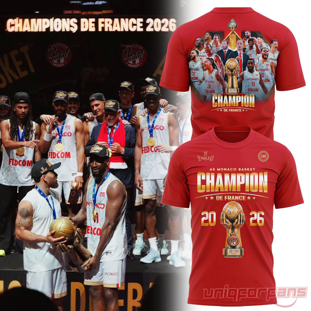 AS Monaco Basket 2026 French League Champions Edition Tee AS Monaco Basket 2026 French League Champions Edition Tee