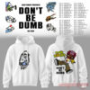 ASAP Rocky DON'T BE DUMB WORLD TOUR 2026 White Collection Hoodie, white pullover with a sketchy character front design and a