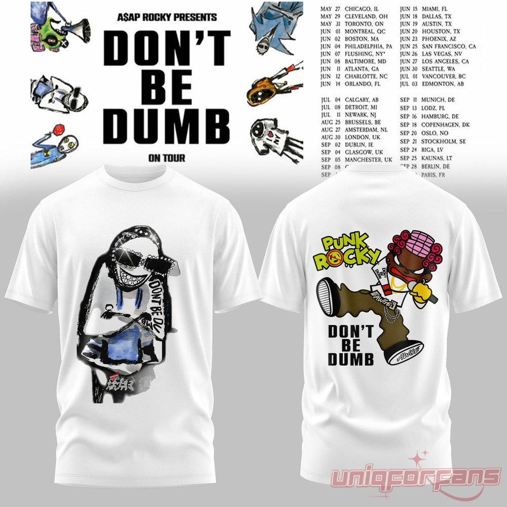 ASAP Rocky DON’T BE DUMB WORLD TOUR 2026 White Collection Tee ASAP Rocky DON’T BE DUMB WORLD TOUR 2026 White Collection Tee