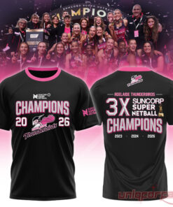 Adelaide Thunderbirds Champions Women’s 2026 Black Edition T-Shirt For Fans