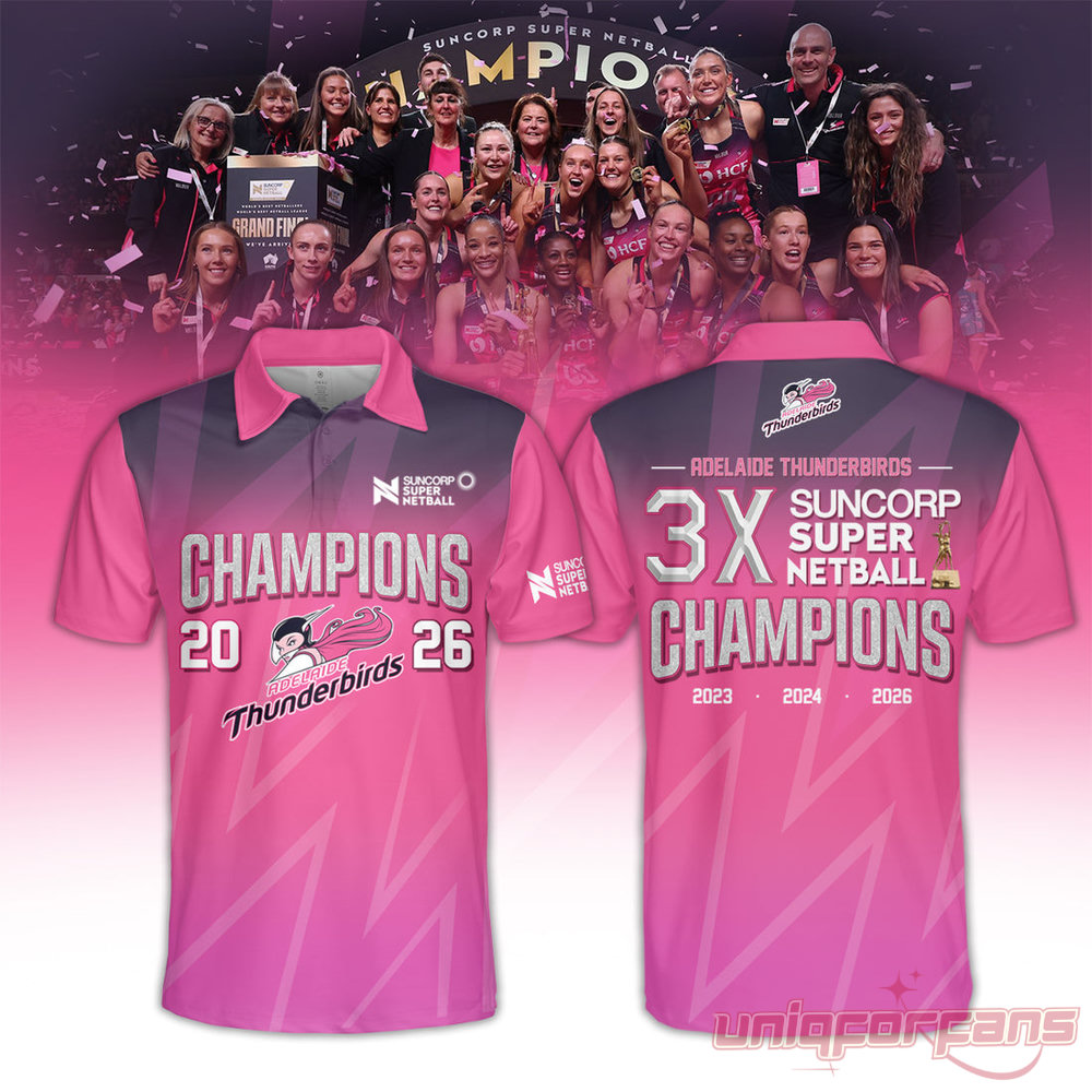 Adelaide Thunderbirds Champions Women’s 2026 Special Polo For Fans Adelaide Thunderbirds Champions Women’s 2026 Special Polo For Fans
