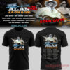Alan Jackson x Tennessee Titans Black Shirt: front and back views of black concert t-shirt featuring tour graphics