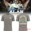 Alan Jackson x Tennessee Titans “Last Call - The Finale” Limited Tee: grey shirt front and back views with colorful jukebox graphic