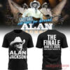 Alan Jackson x Tennessee Titans “Last Call - The Finale” Limited Tee: black shirt front and back views with bold white photo and text