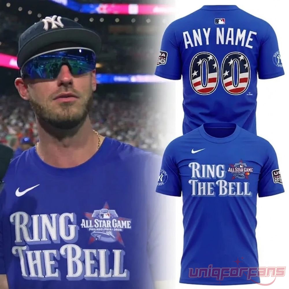 All-Star Game 2026 Ring The Bell Custom Blue Shirt collage showing front, back, and a player wearing the tee