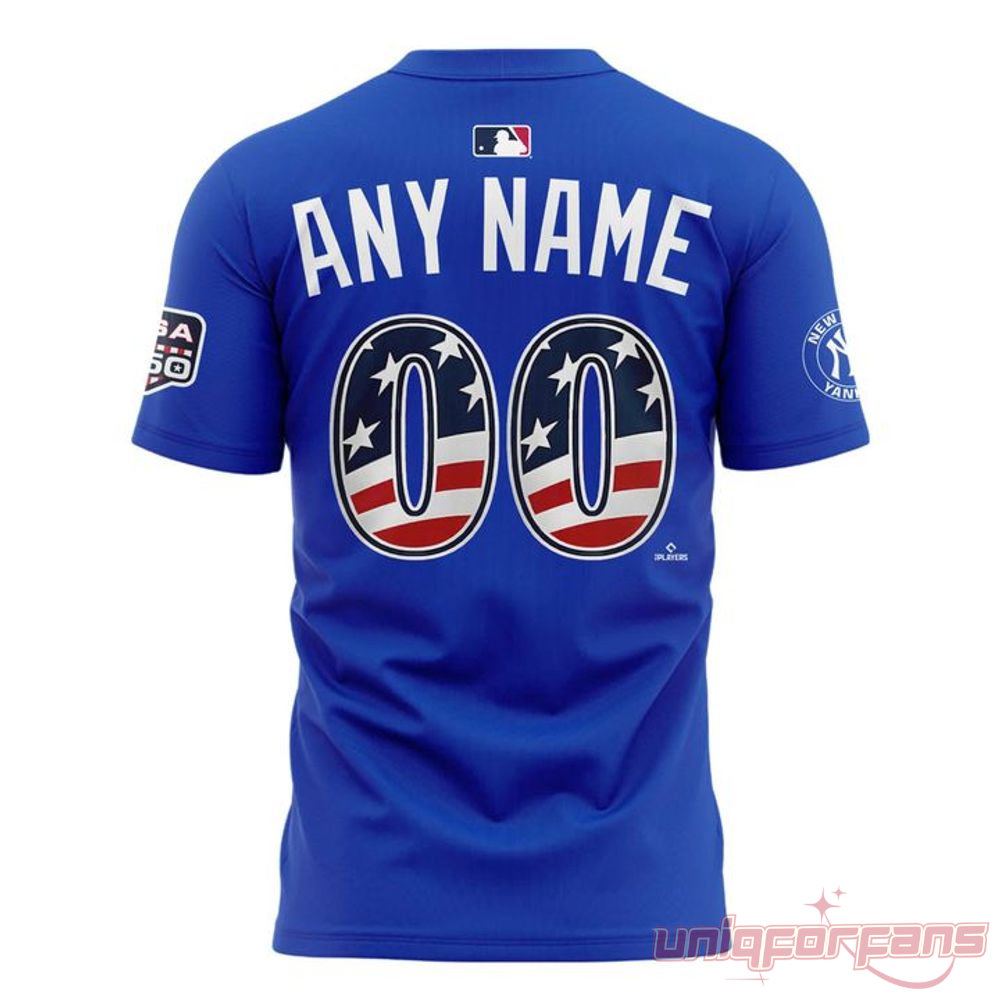 All-Star Game 2026 Ring The Bell Custom Blue Shirt back view with customizable name and USA flag pattern numbers