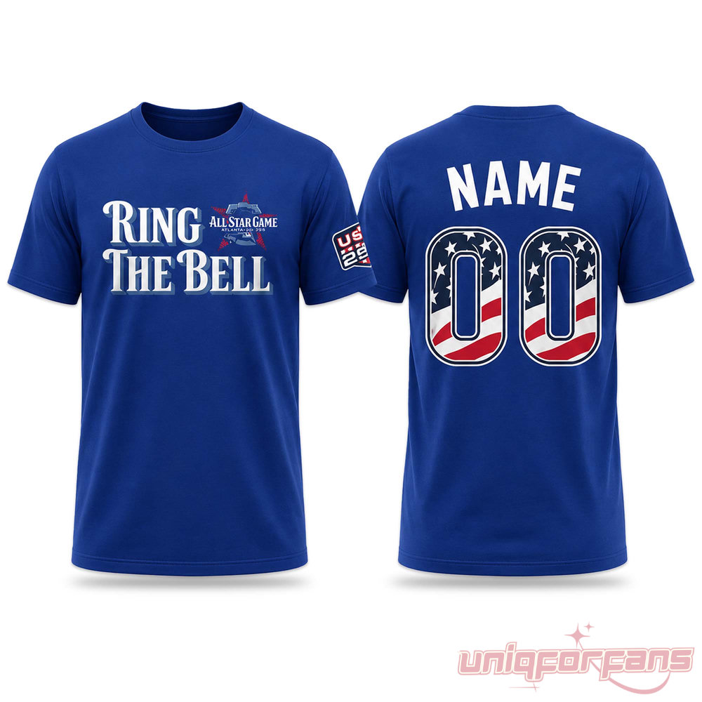 All-Star Game 2026 Ring The Bell USA 250th Anniversary Custom Shirt in blue, featuring front graphic & back custom print