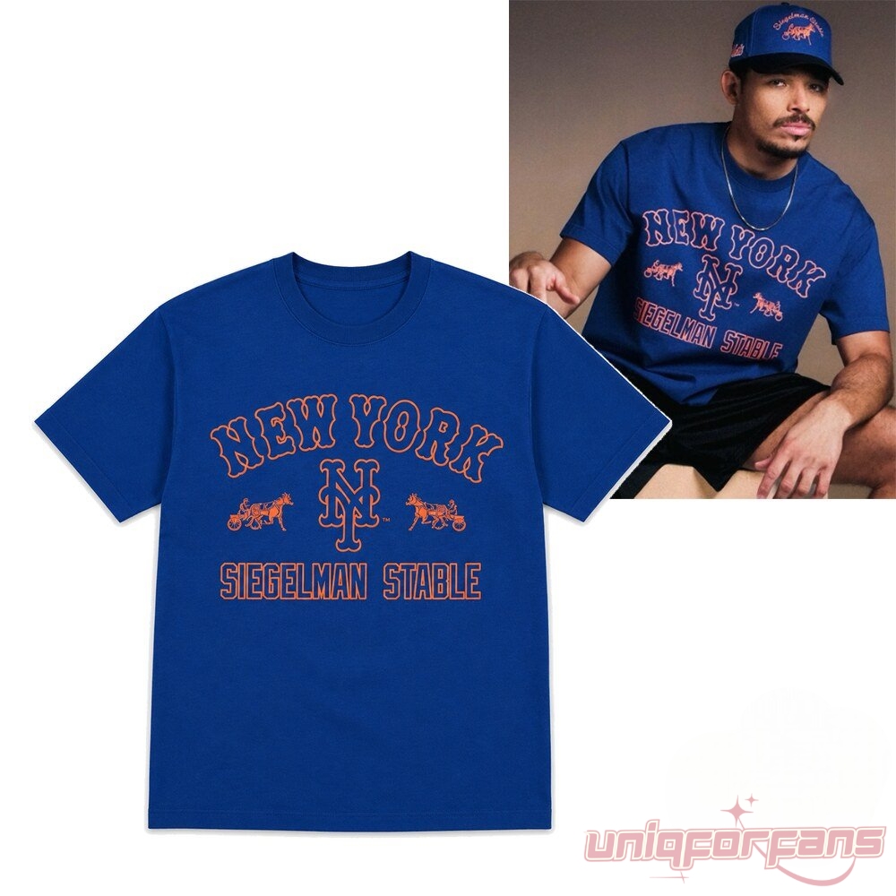 Anthony Ramos New York Mets Siegelman Stable Shirt styled by Anthony Ramos with matching blue baseball cap