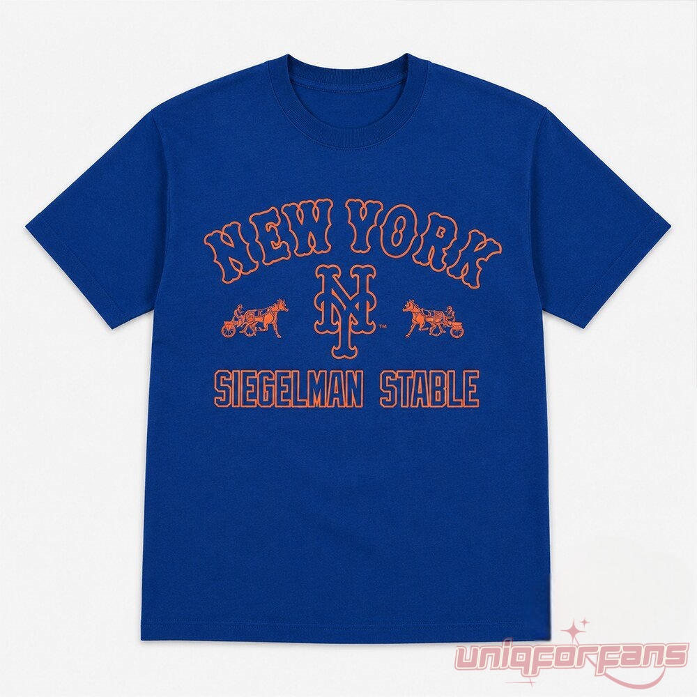 Anthony Ramos New York Mets Siegelman Stable Shirt with orange NY logo, arched text, and harness racing graphic