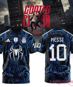 Argentina Lionel Messi Number 10 x Spider-Man Crossover Blue Swirl Soccer Jersey
