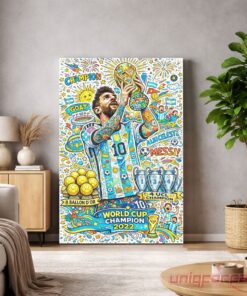 Argentina Lionel Messi World Cup Champion 2022 Colorful Doodle Canvas Argentina Lionel Messi World Cup Champion 2022 Colorful Doodle Canvas