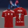 Argentina Messi x Spider Man Shirt in red web design, showing front view and back graphic with The Last Dance print