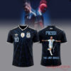 Argentina Messi x Spider-Man Jersey back view with a graphic of Messi running and 