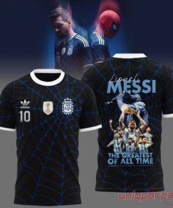 Argentina Messi x Spider-Man GOAT The Greatest of All Time World Cup Collection T-Shirt