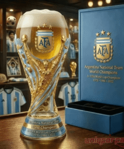 Argentina Nation Team 2026 FIFA World Cup Champion 3x Trophy Beer Glass
