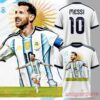 Argentina National Team Lionel Messi #10 World Cup 2026 Shirt, white graphic tee shown front and back