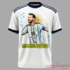 Argentina National Team Lionel Messi #10 World Cup 2026 Shirt, white tee with Messi action graphic front
