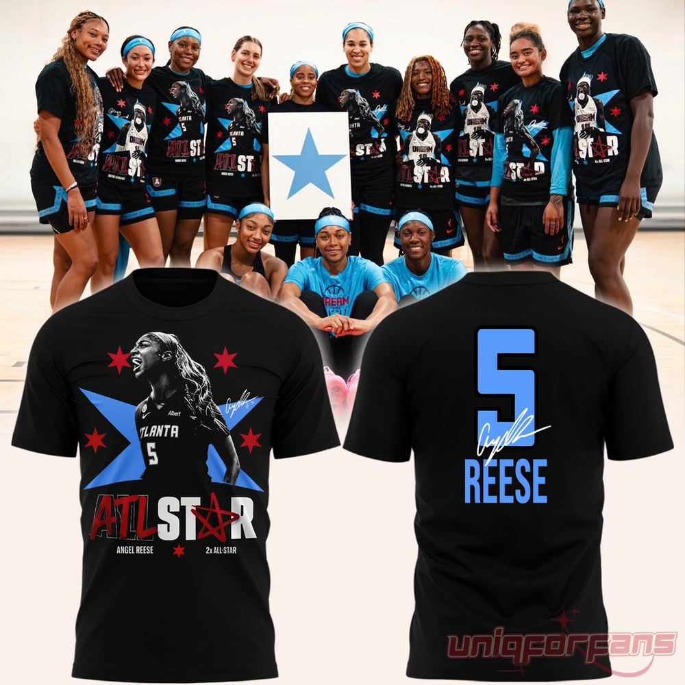 Atlanta Dream ANGEL REESE ATL STAR Black Shirt 2026 Atlanta Dream ANGEL REESE ATL STAR Black Shirt 2026