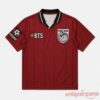 BTS J-Hope At FIFA World Cup 2026 Halftime Show Jersey flat lay view of the dark red collared jersey